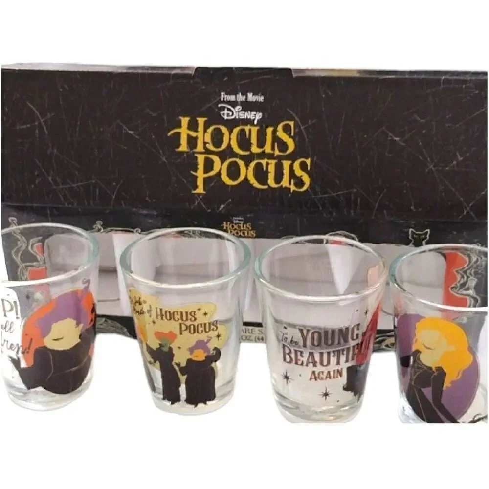 Disney Hocus Pocus‎ Set of 4 Mini 1.5oz Shot Glasses Set NWT